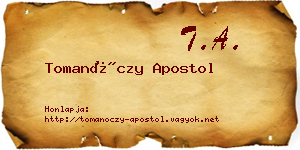 Tomanóczy Apostol névjegykártya